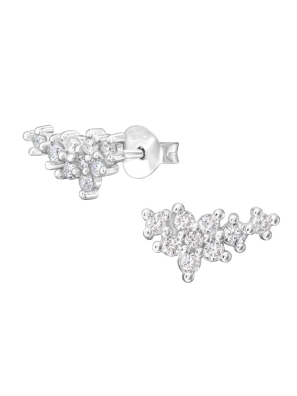 Sterling Silver Cluster Ear Studs